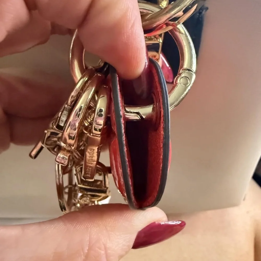 Kate Spade Red Heart Keychain, AirTag Charm - New